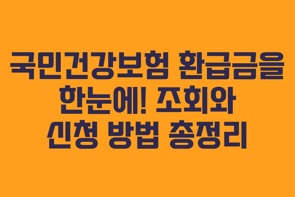 국민건강보험 환급금을 한눈에! 조회와 신청 방법 총정리