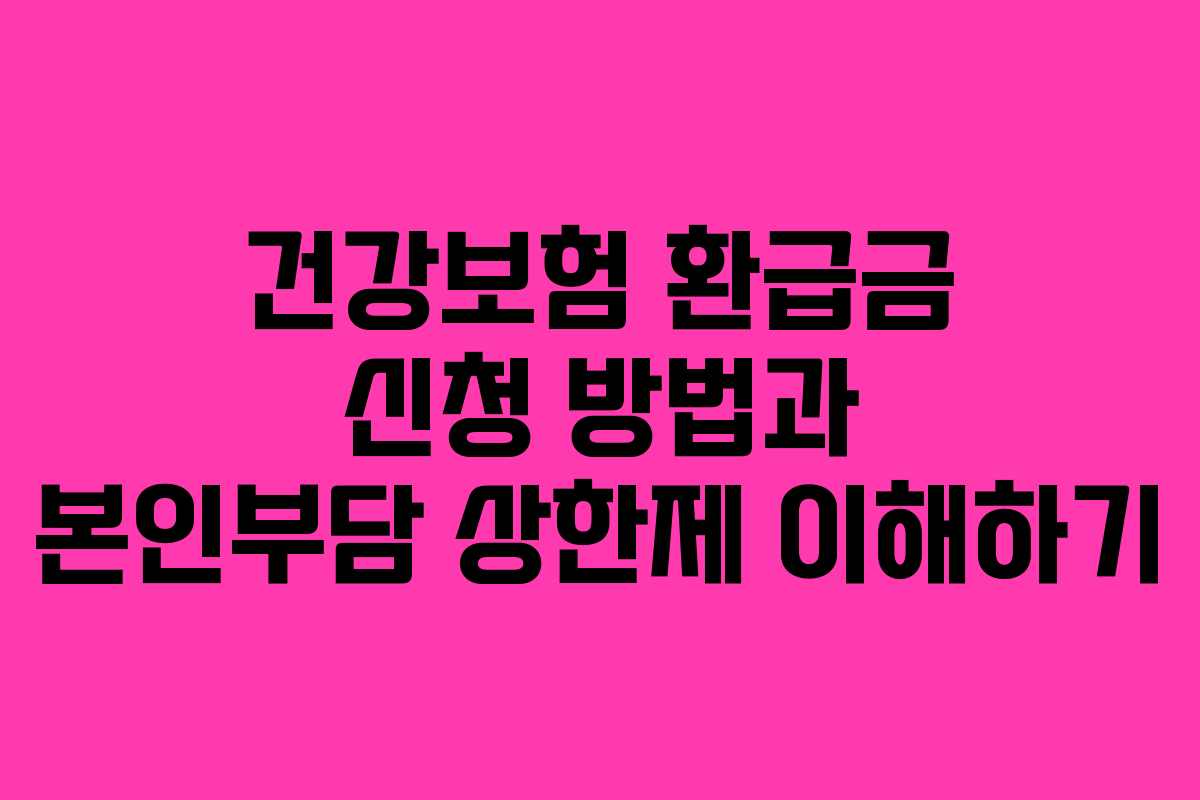 건강보험 환급금 신청 방법과 본인부담 상한제 이해하기