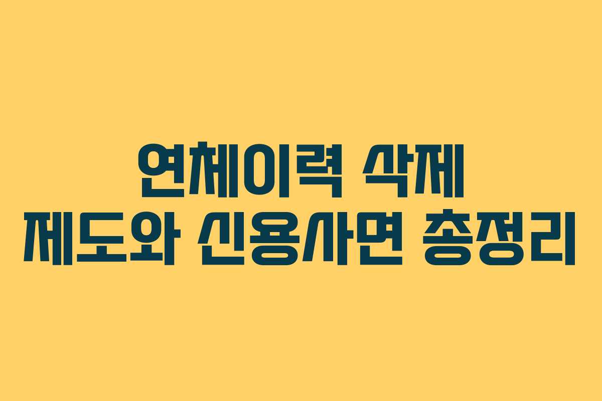 연체이력 삭제 제도와 신용사면 총정리