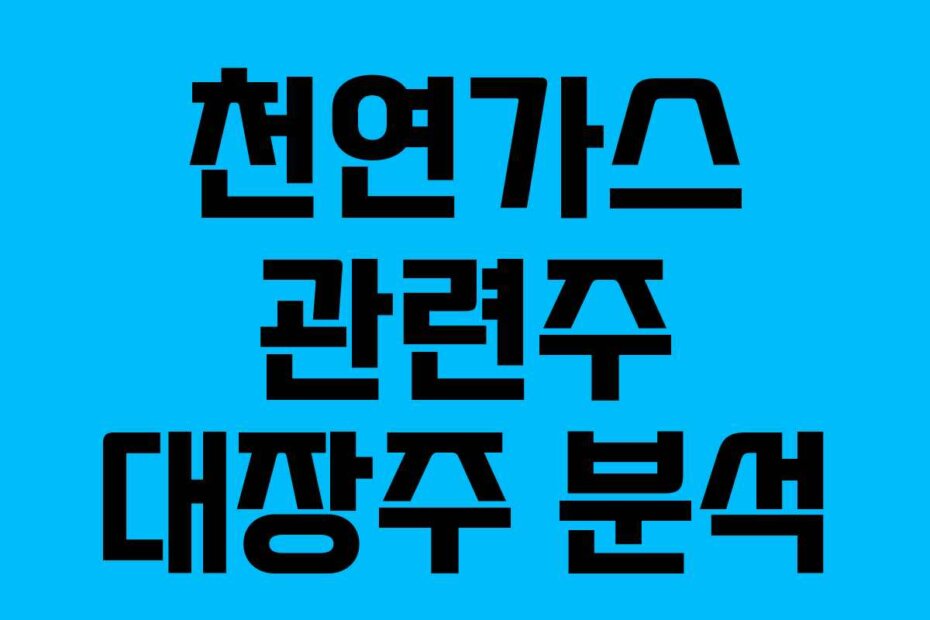 천연가스 관련주 대장주 분석