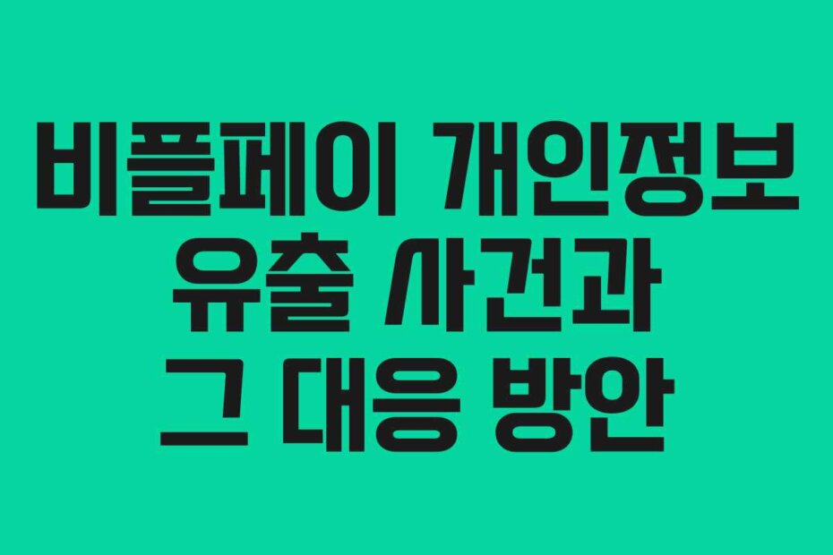 비플페이 개인정보 유출 사건과 그 대응 방안