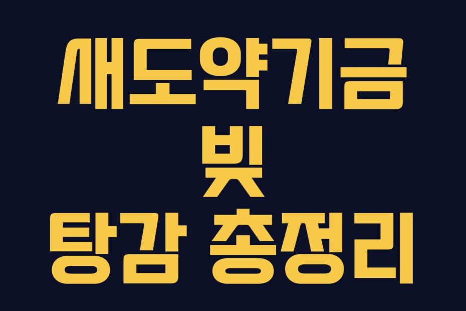 새도약기금 빚 탕감 총정리