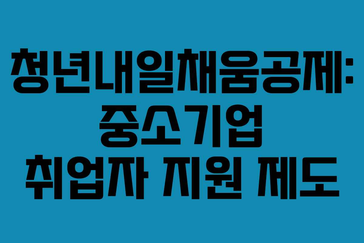 청년내일채움공제: 중소기업 취업자 지원 제도