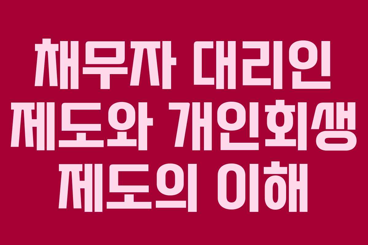 채무자 대리인 제도와 개인회생 제도의 이해
