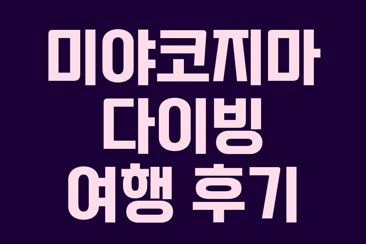 미야코지마 다이빙 여행 후기