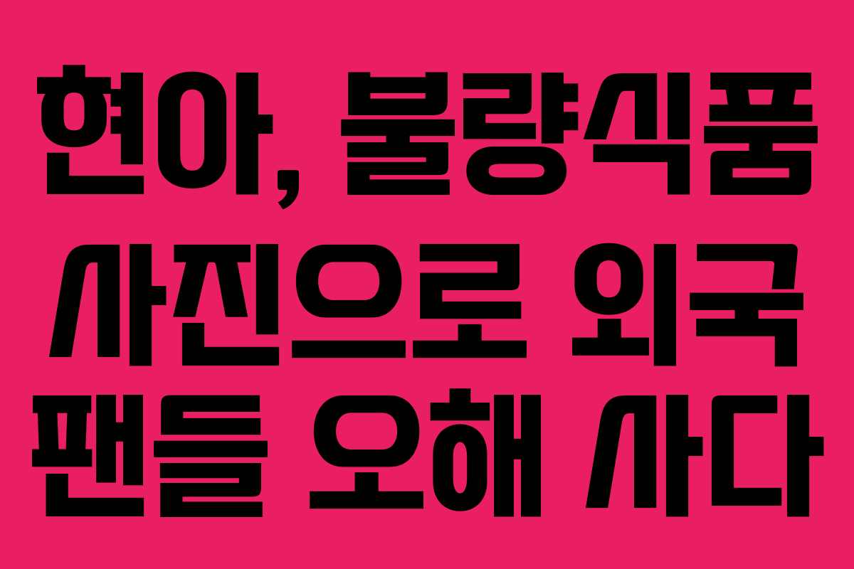 현아, 불량식품 사진으로 외국 팬들 오해 사다
