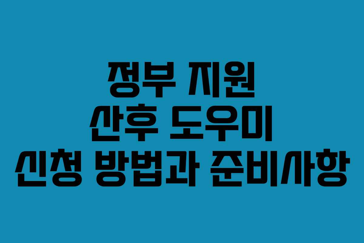 정부 지원 산후 도우미 신청 방법과 준비사항