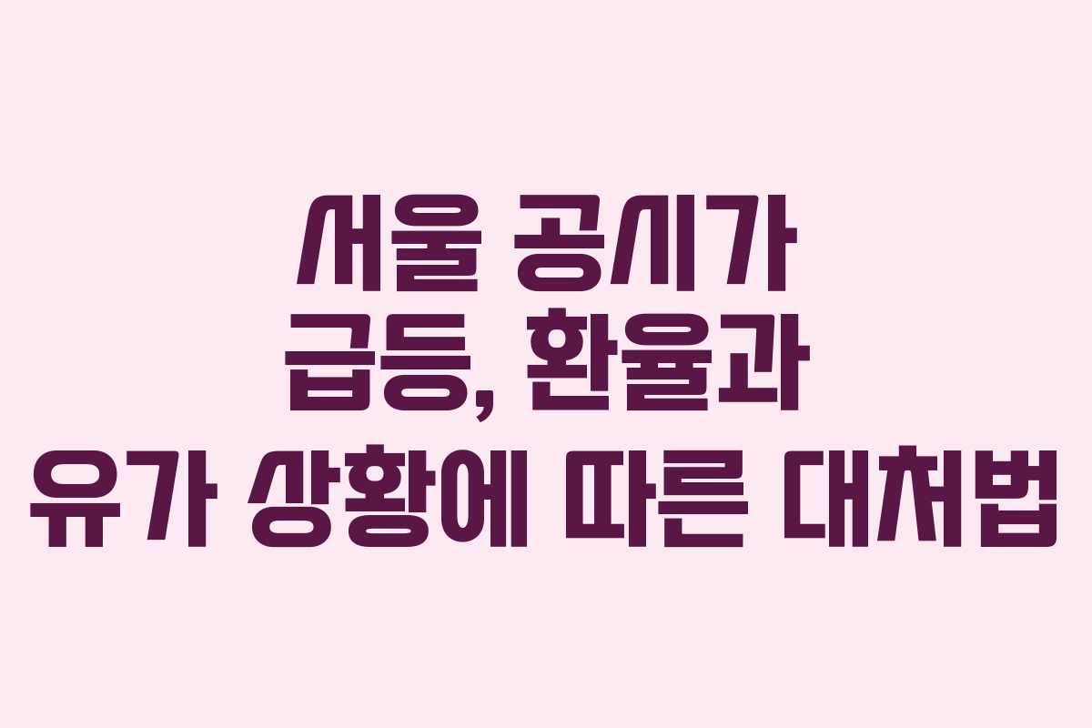 서울 공시가 급등, 환율과 유가 상황에 따른 대처법