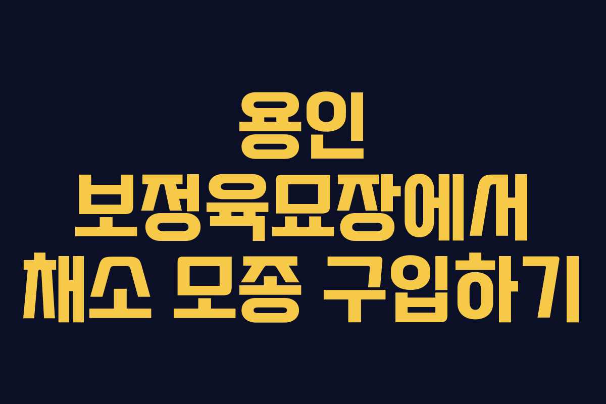 용인 보정육묘장에서 채소 모종 구입하기