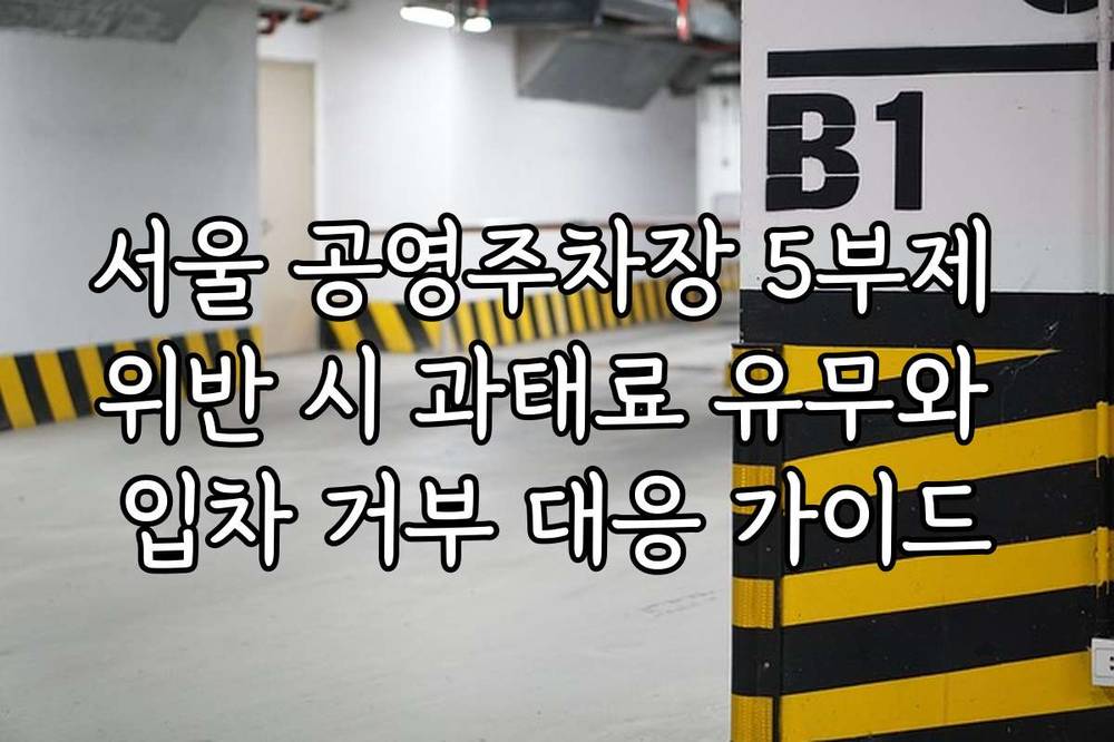 서울 공영주차장 5부제 위반 시 과태료 유무와 입차 거부 대응 가이드