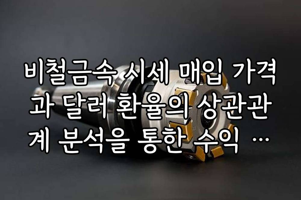 비철금속 시세 매입 가격과 달러 환율의 상관관계 분석을 통한 수익 전략