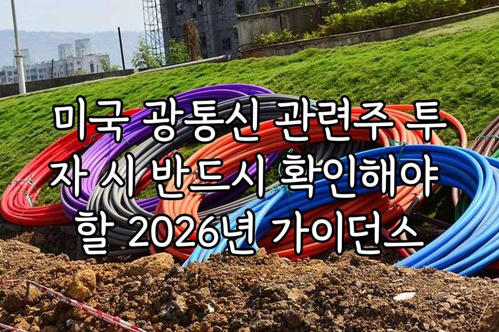 미국 광통신 관련주 투자 시 반드시 확인해야 할 2026년 가이던스