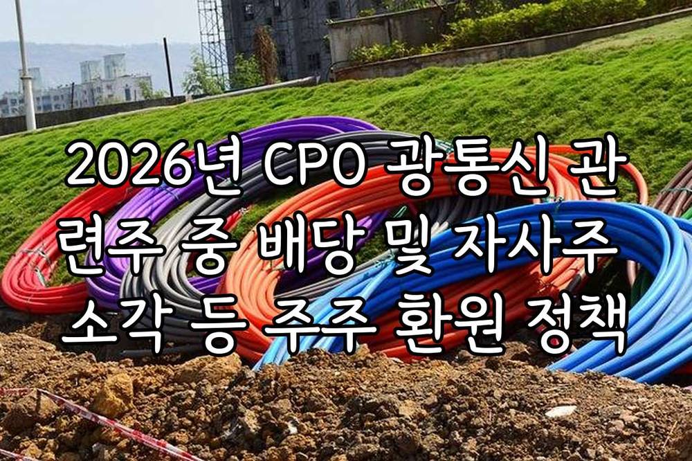 2026년 CPO 광통신 관련주 중 배당 및 자사주 소각 등 주주 환원 정책