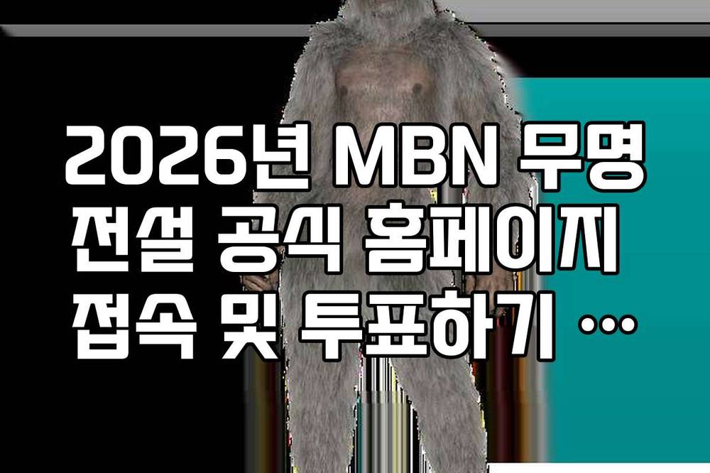 2026년 MBN 무명전설 공식 홈페이지 접속 및 투표하기 절차 안내
