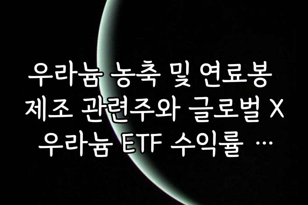 우라늄 농축 및 연료봉 제조 관련주와 글로벌 X 우라늄 ETF 수익률 비교 정리