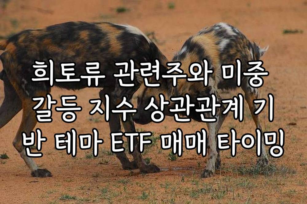희토류 관련주와 미중 갈등 지수 상관관계 기반 테마 ETF 매매 타이밍