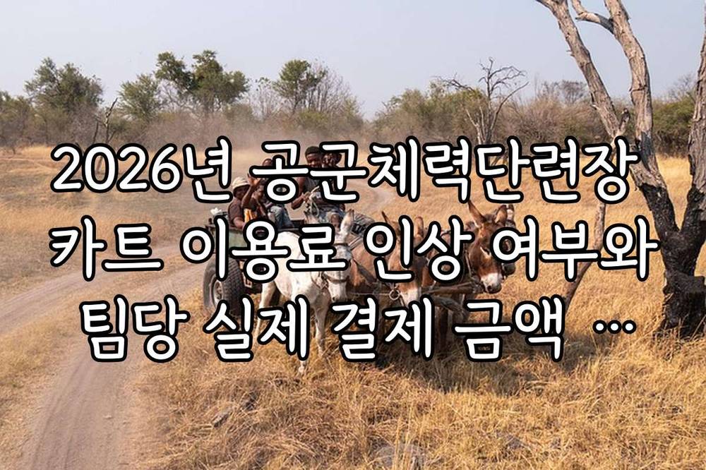 2026년 공군체력단련장 카트 이용료 인상 여부와 팀당 실제 결제 금액 정리