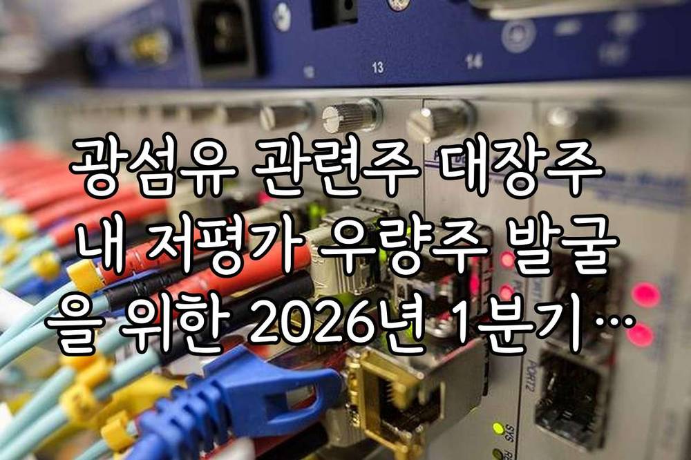 광섬유 관련주 대장주 내 저평가 우량주 발굴을 위한 2026년 1분기 실적 가이드