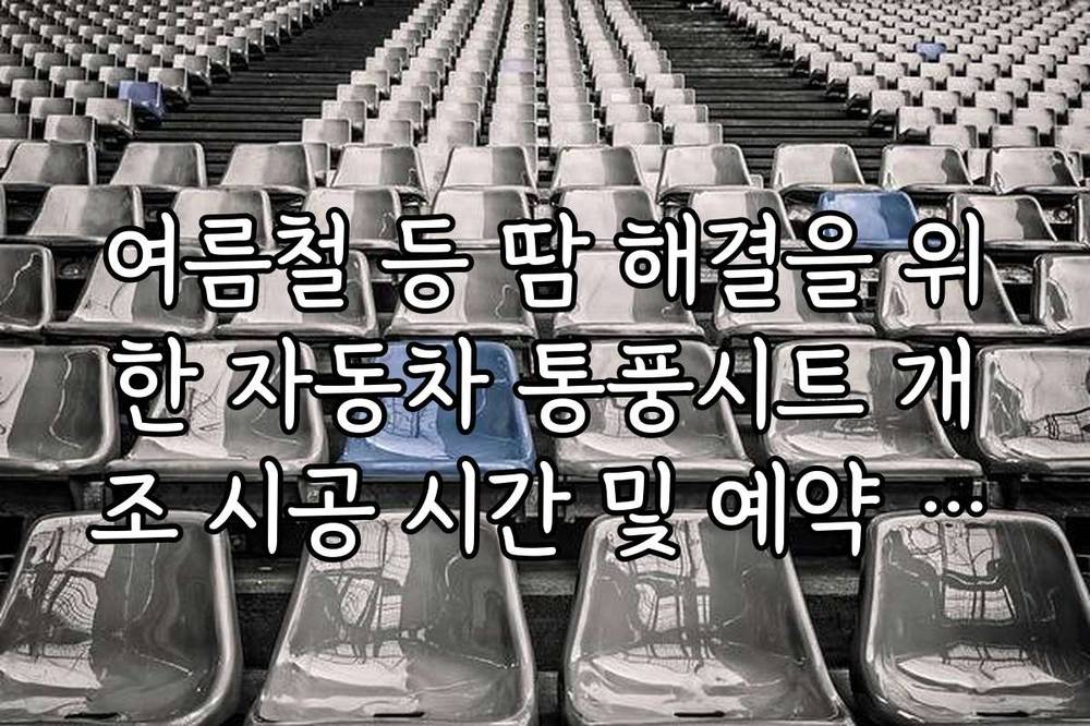 여름철 등 땀 해결을 위한 자동차 통풍시트 개조 시공 시간 및 예약 가이드