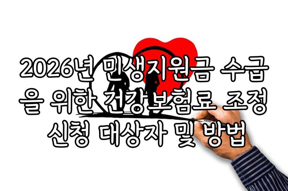 2026년 민생지원금 수급을 위한 건강보험료 조정 신청 대상자 및 방법