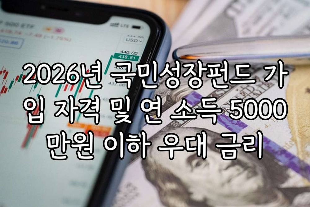 2026년 국민성장펀드 가입 자격 및 연 소득 5000만원 이하 우대 금리