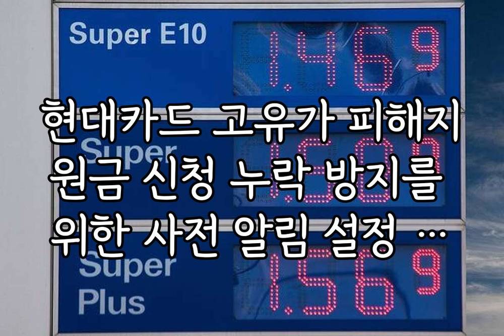 현대카드 고유가 피해지원금 신청 누락 방지를 위한 사전 알림 설정 방법