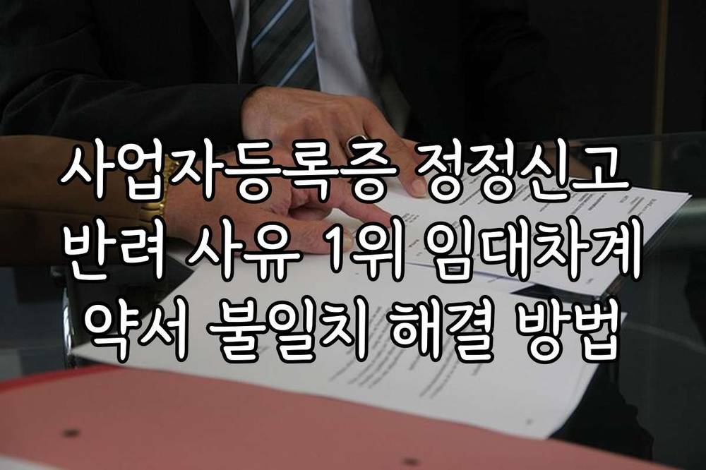사업자등록증 정정신고 반려 사유 1위 임대차계약서 불일치 해결 방법