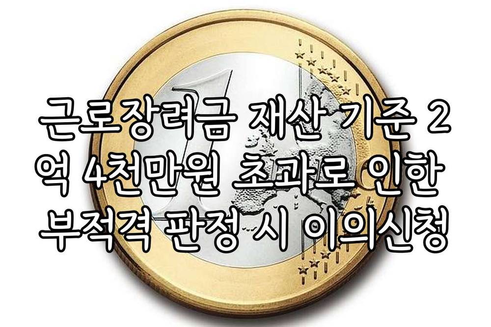 근로장려금 재산 기준 2억 4천만원 초과로 인한 부적격 판정 시 이의신청