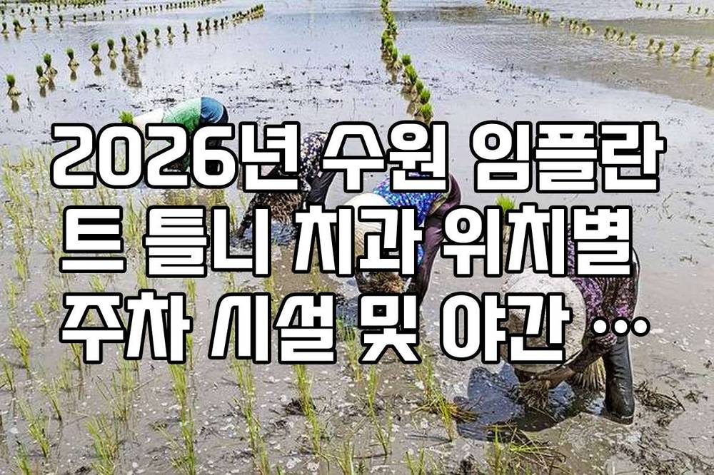 2026년 수원 임플란트 틀니 치과 위치별 주차 시설 및 야간 진료 시간표