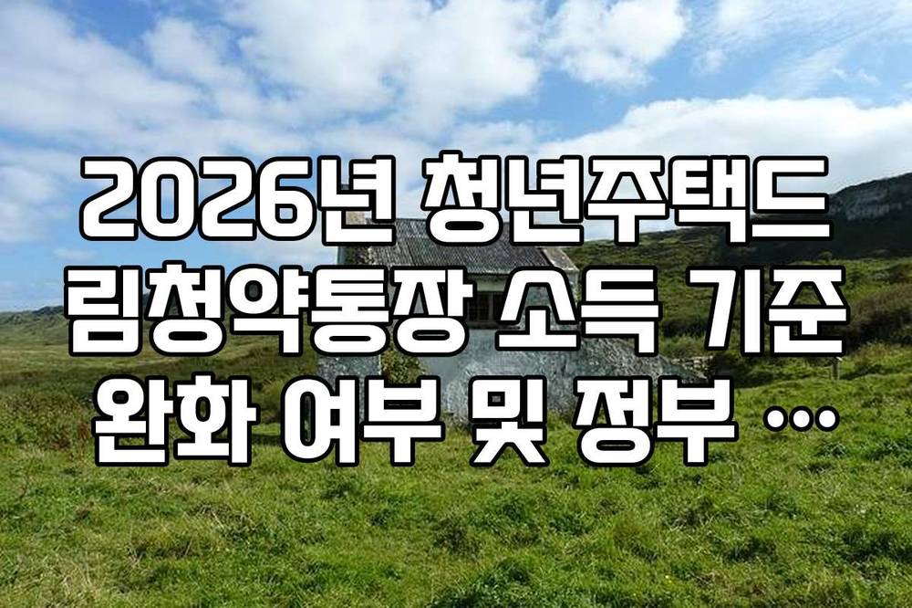 2026년 청년주택드림청약통장 소득 기준 완화 여부 및 정부 발표 팩트