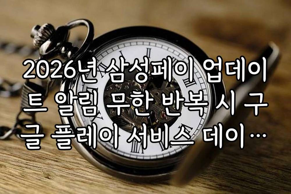 2026년 삼성페이 업데이트 알림 무한 반복 시 구글 플레이 서비스 데이터 삭제