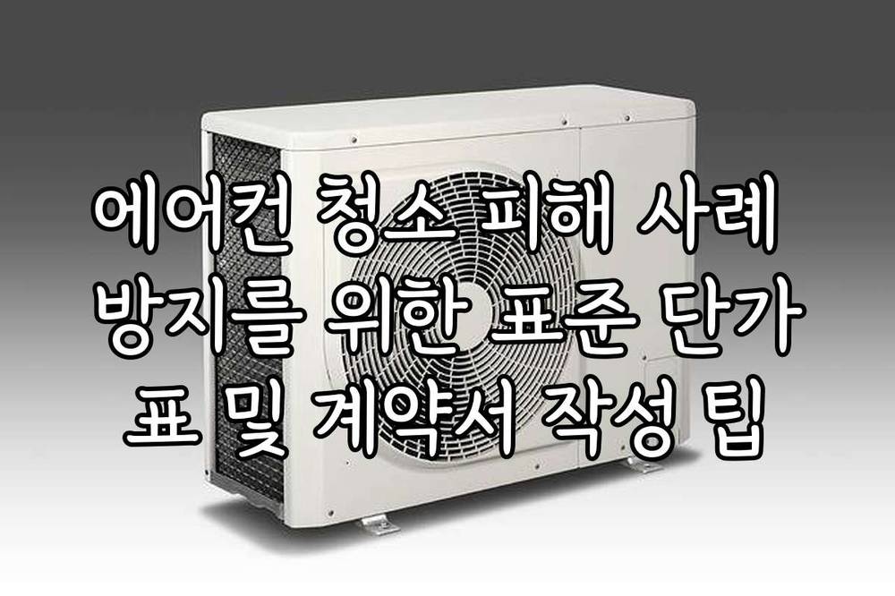 에어컨 청소 피해 사례 방지를 위한 표준 단가표 및 계약서 작성 팁