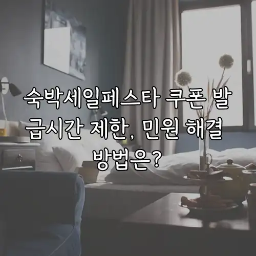 숙박세일페스타 쿠폰 발급시간 제한, 민원 해결 방법은?