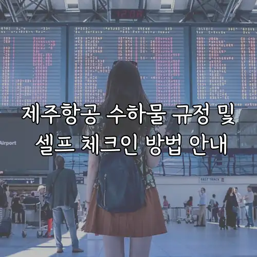 제주항공 수하물 규정 및 셀프 체크인 방법 안내
