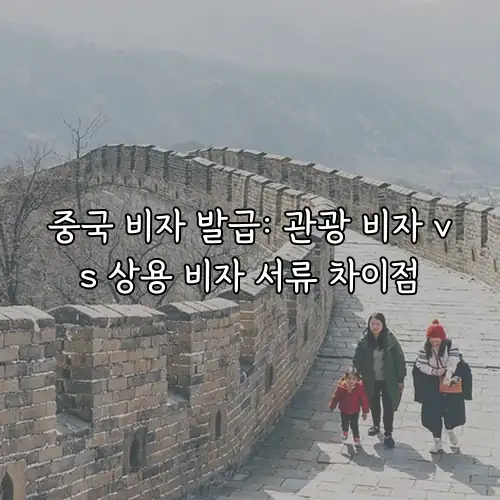 중국 비자 발급: 관광 비자 vs 상용 비자 서류 차이점