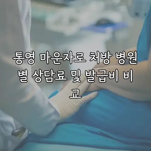 통영 마운자로 처방 병원별 상담료 및 발급비 비교