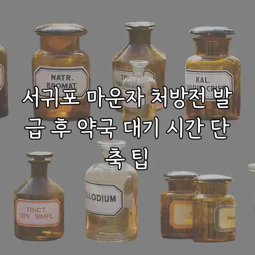 서귀포 마운자 처방전 발급 후 약국 대기 시간 단축 팁