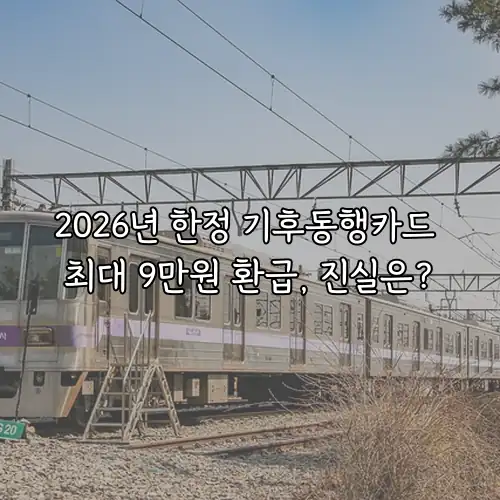 2026년 한정 기후동행카드 최대 9만원 환급, 진실은?