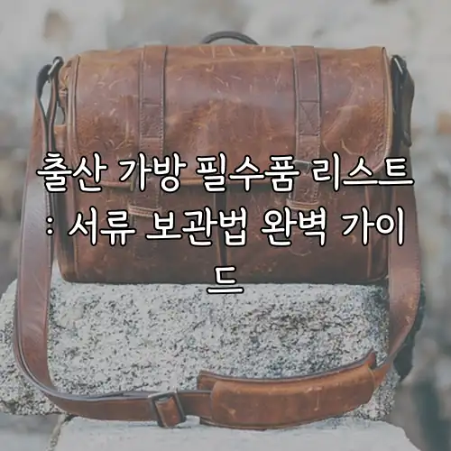 출산 가방 필수품 리스트: 서류 보관법 완벽 가이드