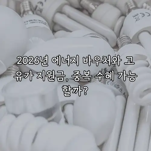 2026년 에너지 바우처와 고유가 지원금, 중복 수혜 가능할까?