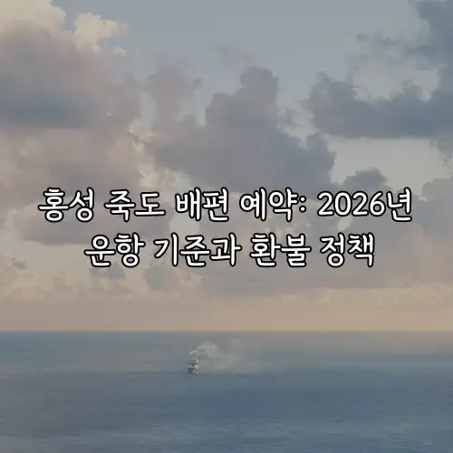 홍성 죽도 배편 예약: 2026년 운항 기준과 환불 정책