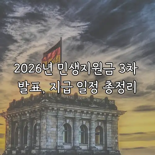2026년 민생지원금 3차 발표, 지급 일정 총정리