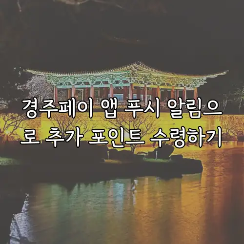 경주페이 앱 푸시 알림으로 추가 포인트 수령하기