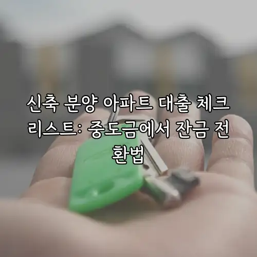 신축 분양 아파트 대출 체크리스트: 중도금에서 잔금 전환법
