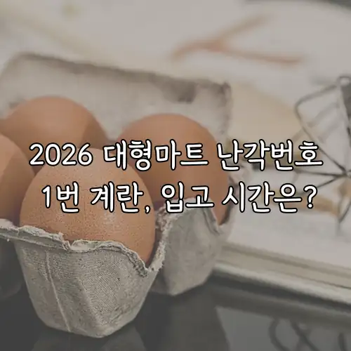 2026 대형마트 난각번호 1번 계란, 입고 시간은?