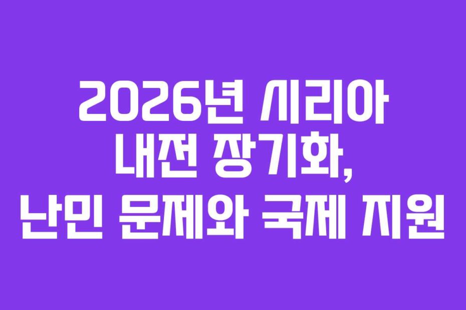 2026년 시리아 내전 장기화, 난민 문제와 국제 지원