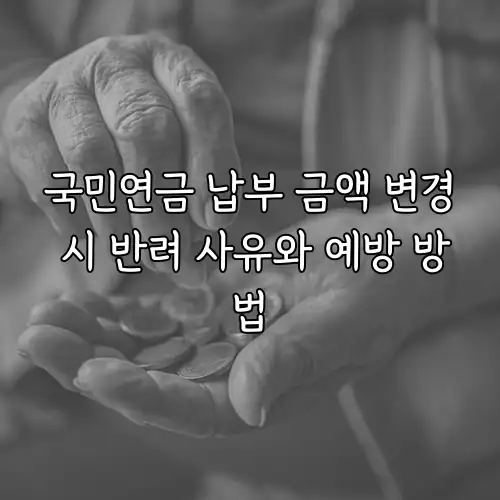 국민연금 납부 금액 변경 시 반려 사유와 예방 방법
