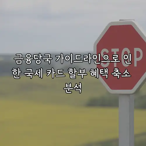금융당국 가이드라인으로 인한 국세 카드 할부 혜택 축소 분석