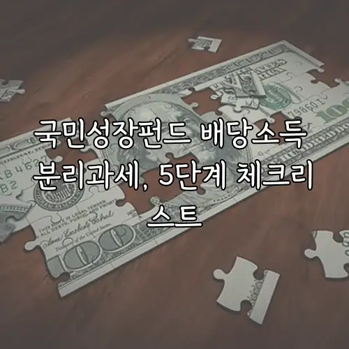 국민성장펀드 배당소득 분리과세, 5단계 체크리스트