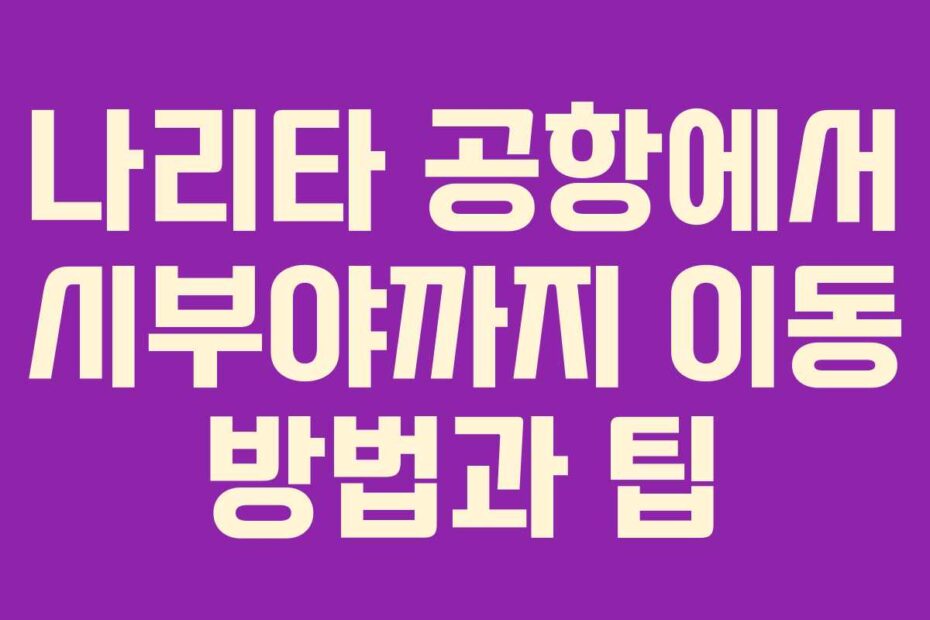 나리타 공항에서 시부야까지 이동 방법과 팁
